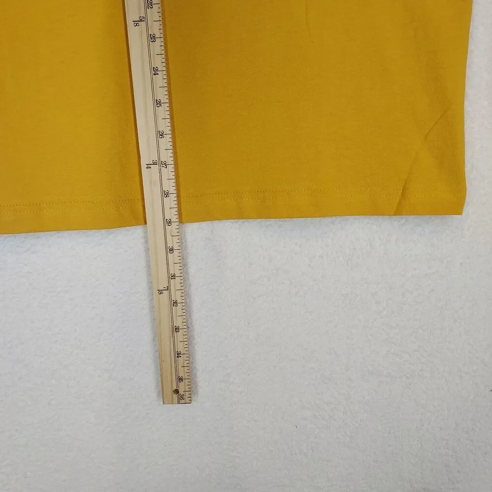 True Religion Mens Mineral Yellow Foil Taping LS Tee Sz L Cotton 700375